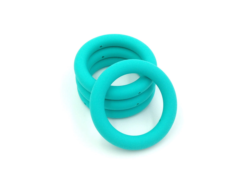 65mm Turquoise Silicone Ring With Holes