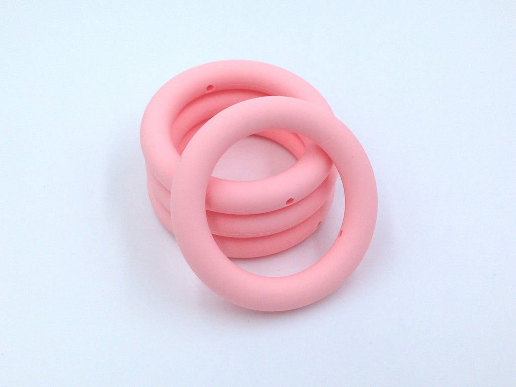 65mm Pink Quartz Silicone Ring With Holes