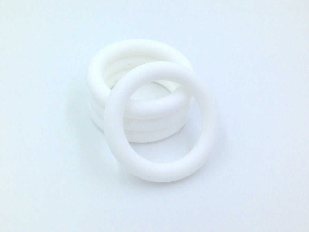 65mm White Silicone Ring With Holes
