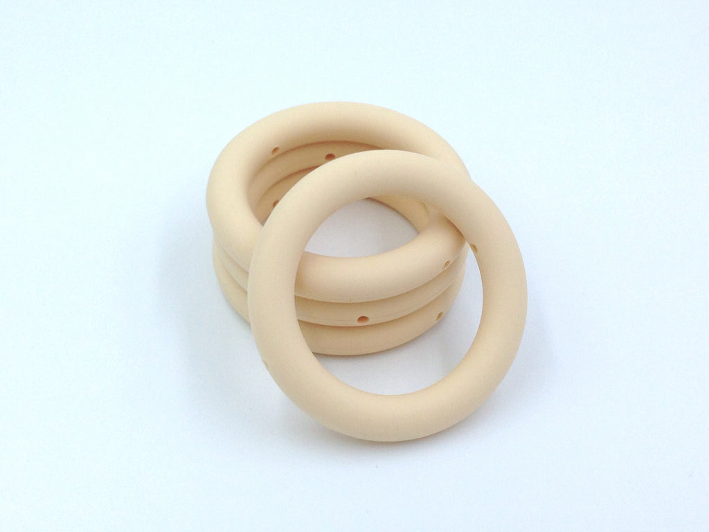 65mm Beige Silicone Ring With Holes