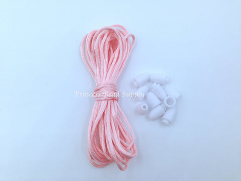 1.5mm Pink Quartz Satin Nylon Cord & Break-Away Clasps