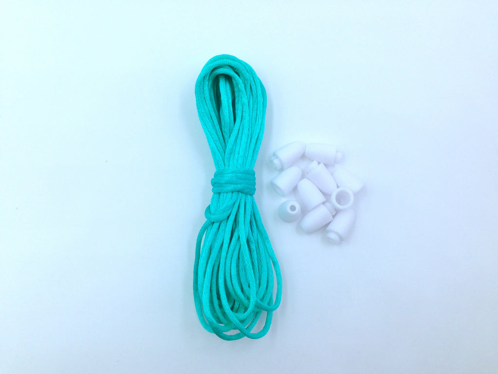 1.5mm Turquoise Satin Nylon Cord & Break-Away Clasps