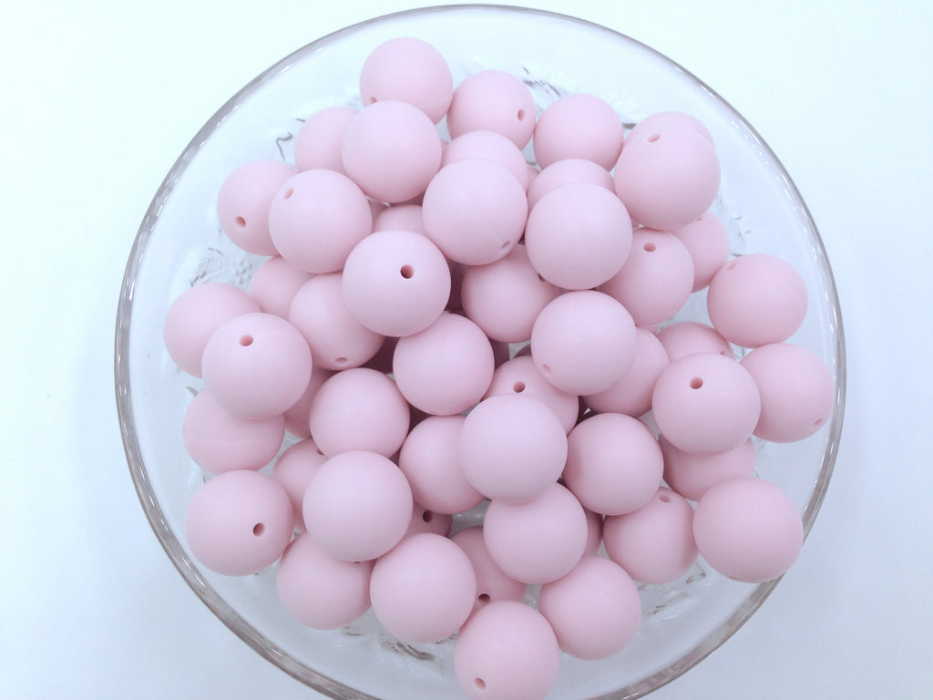 19mm Powder Pink Silicone Beads