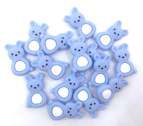 Baby Blue Bunny Silicone Beads