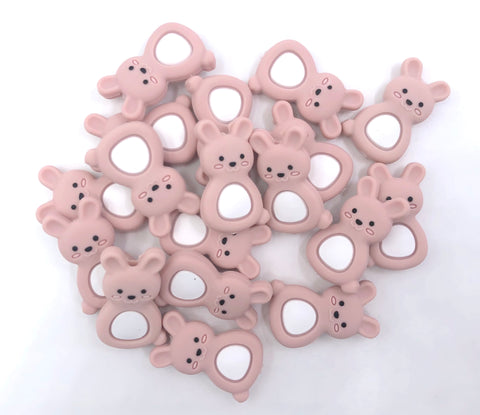 Dust Pink Bunny Silicone Beads