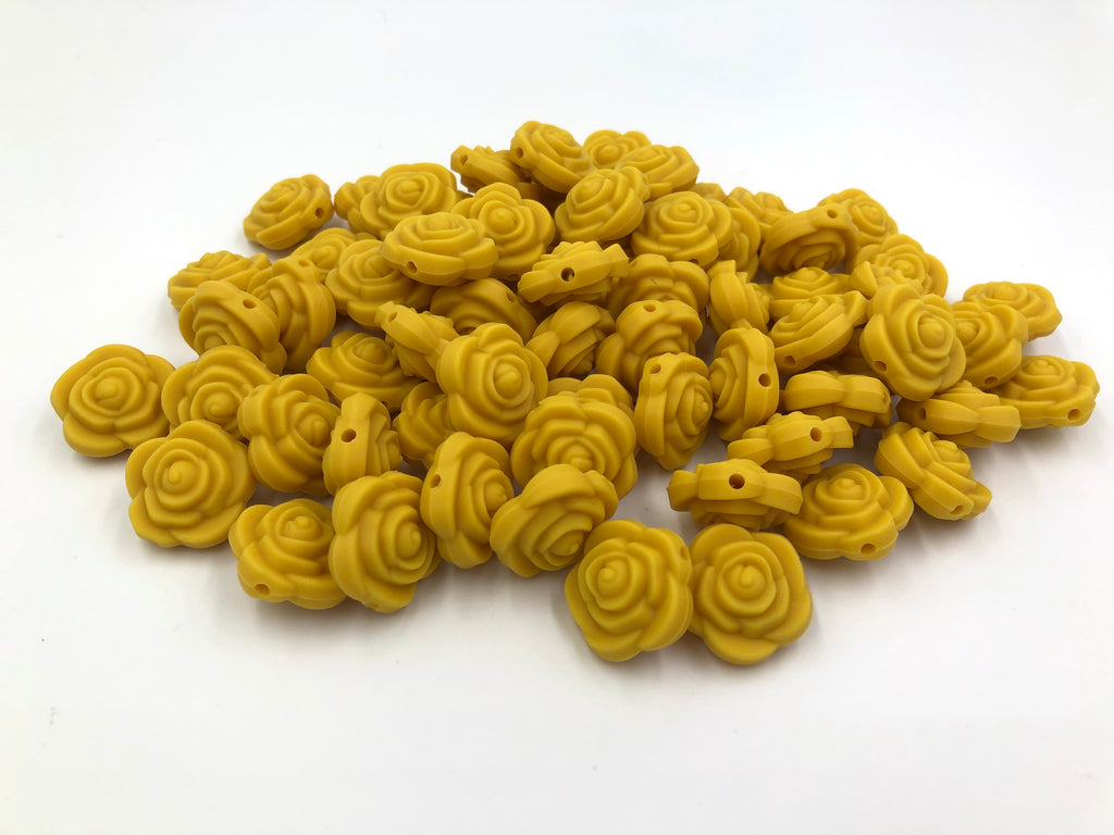 SALE--Sunflower Mini Silicone Rose Flower Beads