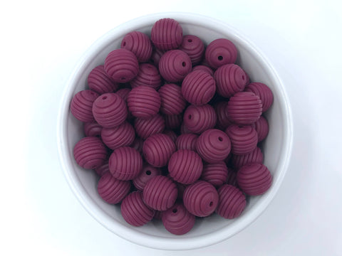 15mm Wine Silicone Beehive Beads