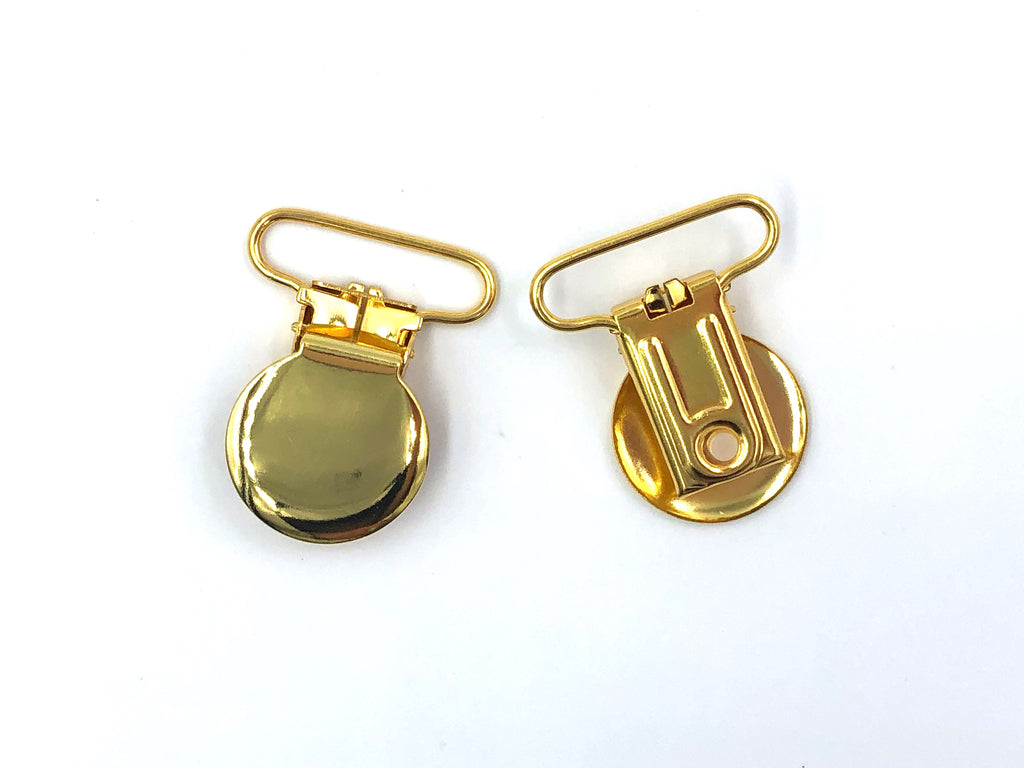 Gold Metal 1" Round Pacifier Clip