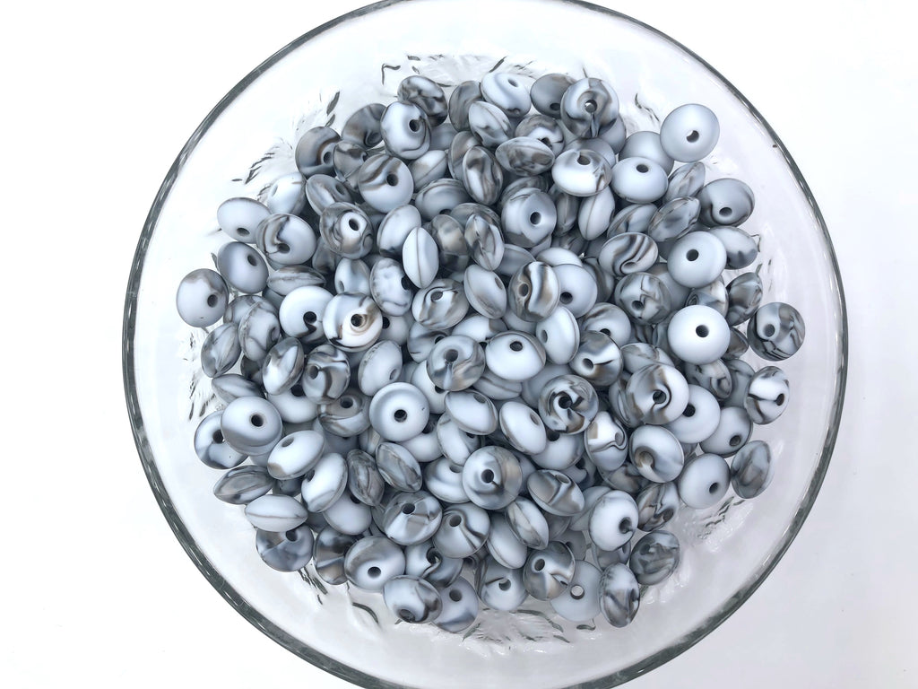 Zebra Saucer Silicone Beads