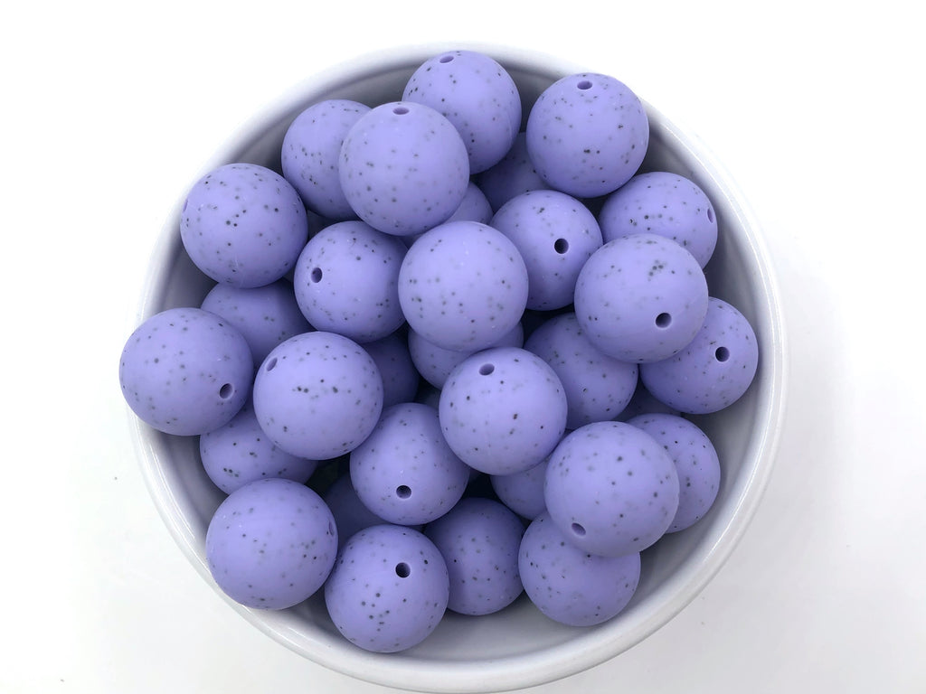 19mm Periwinkle Purple Speckled Silicone Beads