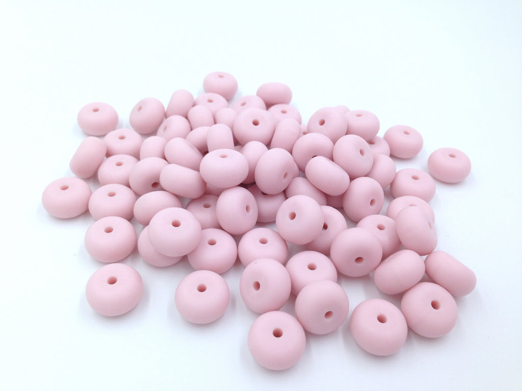 Powder Pink Mini Abacus Silicone Beads