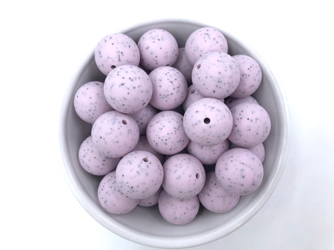 19mm Lilac Speckled Silicone Beads