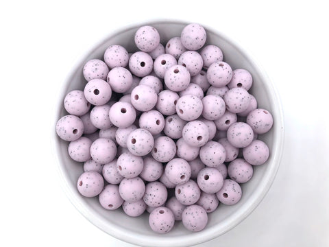 12mm Lilac Speckled Silicone Beads