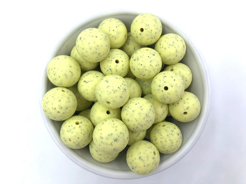 19mm Light Yellow Speckled Silicone Beads