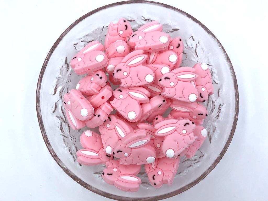 Pink Bunny Silicone Beads