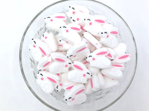 White Bunny Silicone Beads