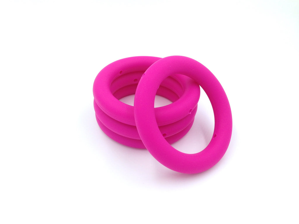 65mm Hot Pink Silicone Ring With Holes