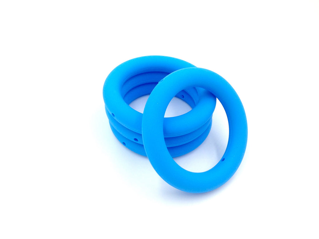 65mm Sky Blue Silicone Ring With Holes