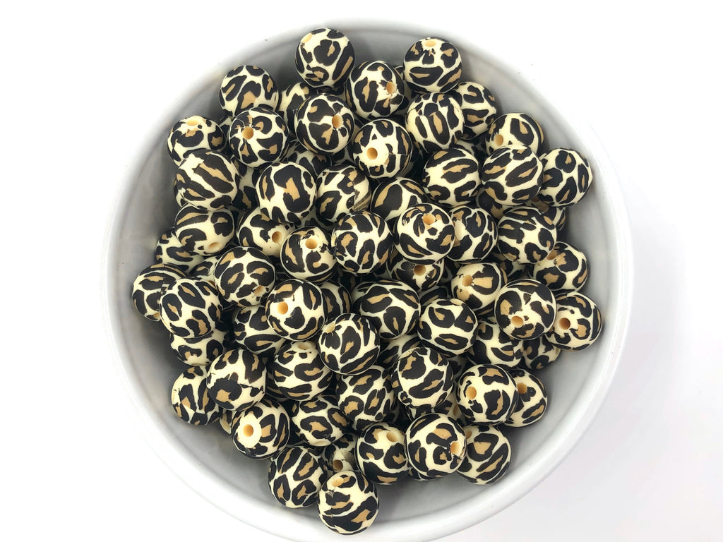 Leopard Silicone Beads--12mm