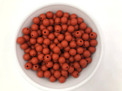 9mm Rust Silicone Beads