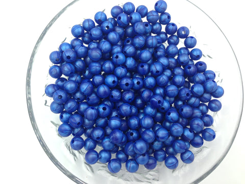 9mm Metallic Royal Blue Silicone Beads