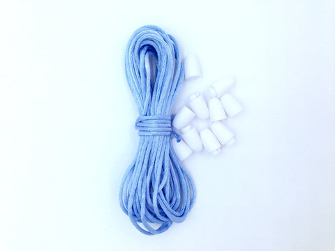 1.5mm Baby Blue Satin Nylon Cord & Break-Away Clasps