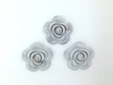 40mm Gray Marble Silicone Flower Bead
