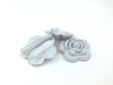 40mm Gray Marble Silicone Flower Bead