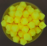 14mm Neon Light Orange Glow in the Dark Mini Hexagon Silicone Beads