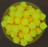 17mm Neon Light Orange Glow in the Dark Hexagon Silicone Beads