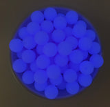 15mm Neon Purple Glow in the Dark Silicone Beads