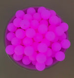 15mm Neon Pink Glow in the Dark Silicone Beads