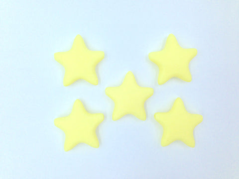 Light Yellow Star Silicone Teething Beads