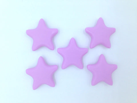 Sweet Lilac Star Silicone Teething Beads