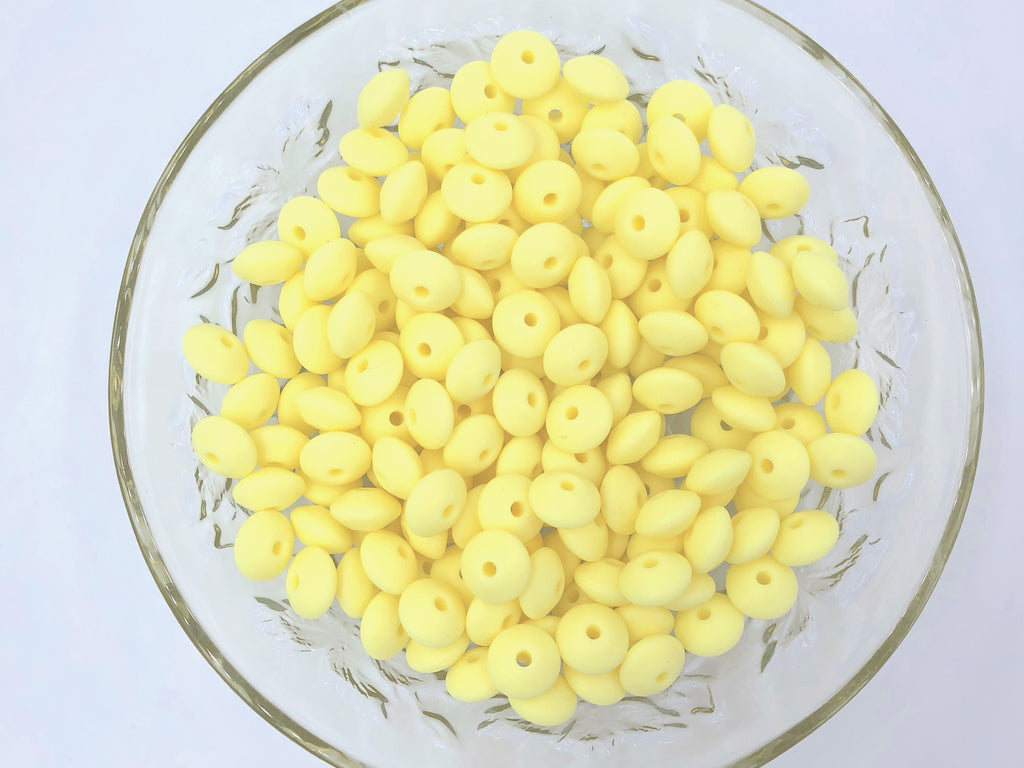 Light Yellow Saucer Silicone Beads