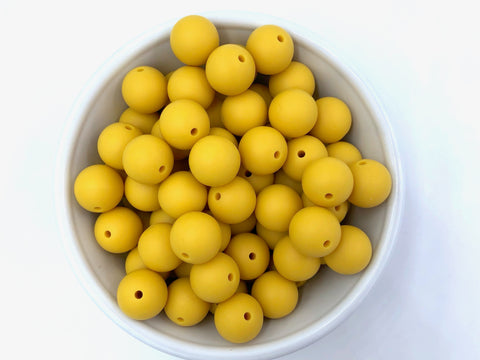 15mm Sunflower Yellow Silicone Beads