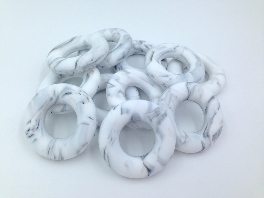 Marble White Silicone Donut
