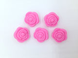 Pink Mini Silicone Rose Flower Beads