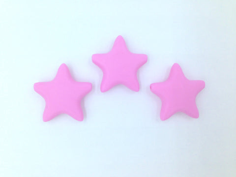 Light Pink Star Silicone Teething Beads