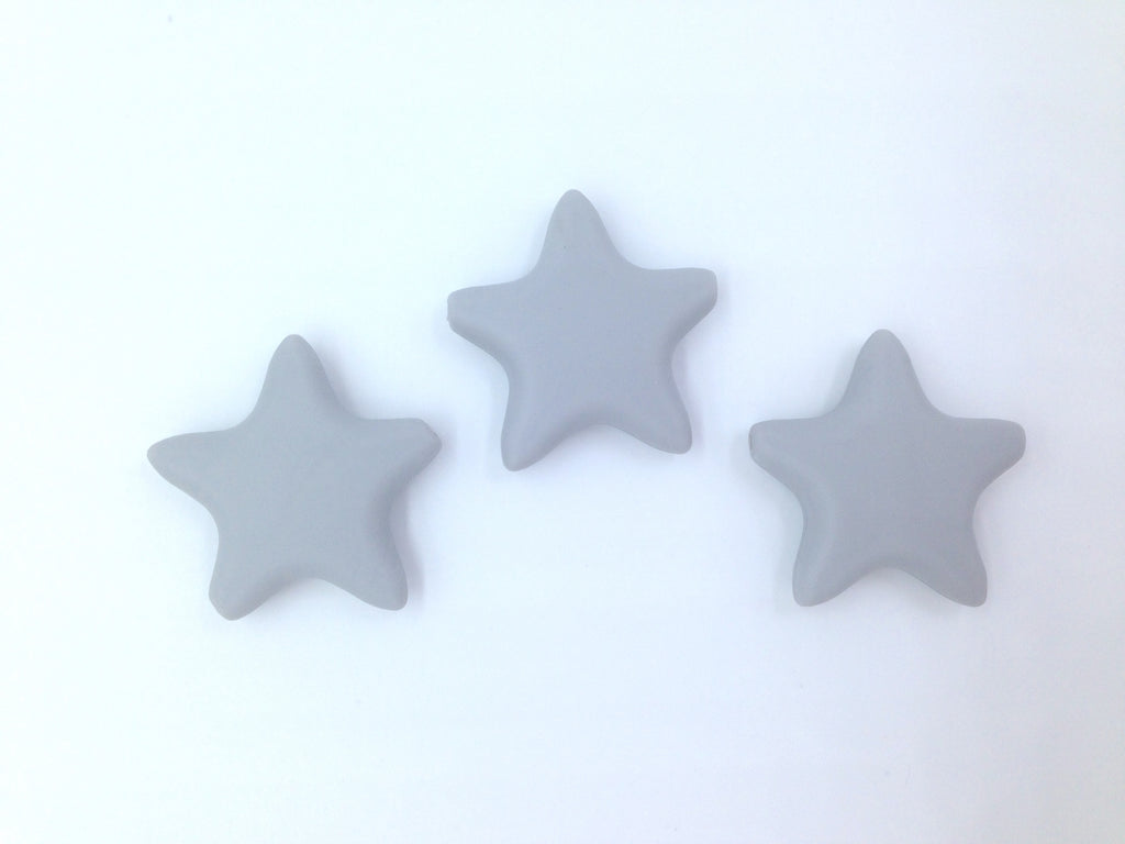 Light Gray Star Silicone Beads