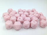 Powder Pink Pearl Hexagon Silicone Beads