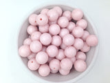 15mm Powder Pink Pearl Silicone Beads