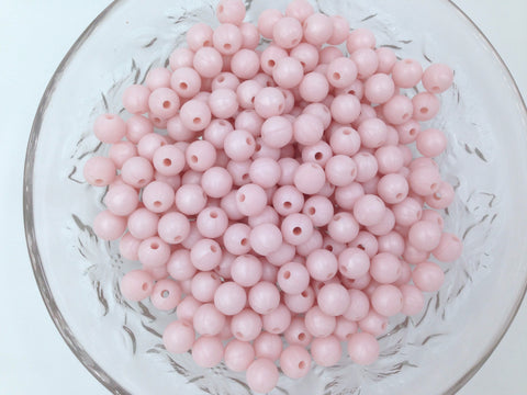 9mm Powder Pink Pearl Silicone Beads