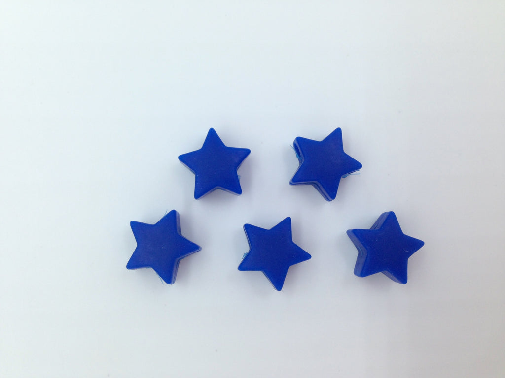 5 Royal Blue Mini Star Silicone Beads