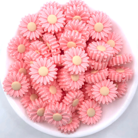 22mm Pink Quartz Daisy Beads