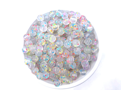 9mm Confetti Silicone Beads