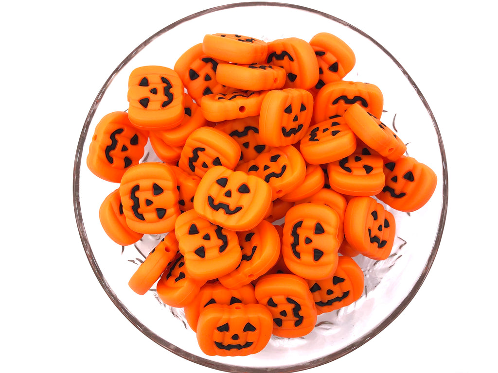 Orange Jack-O-Lantern Pumpkin Beads