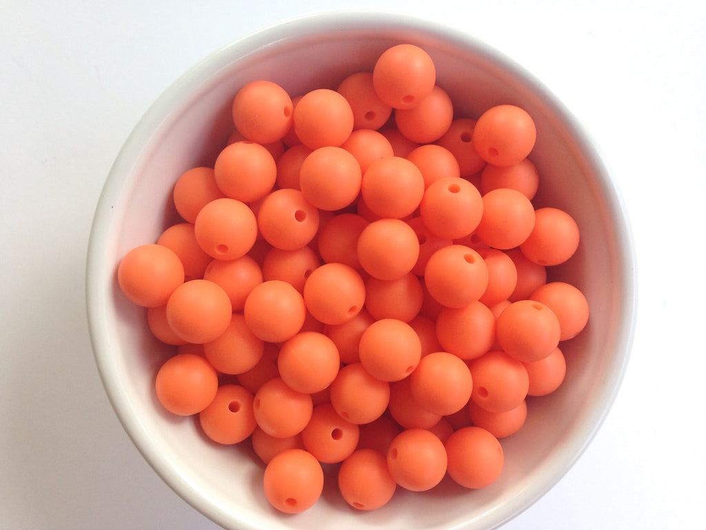 12mm Tangerine Silicone Beads
