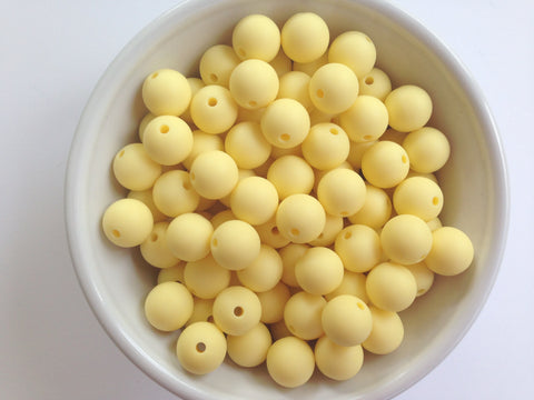12mm Cream Yellow Silicone Beads
