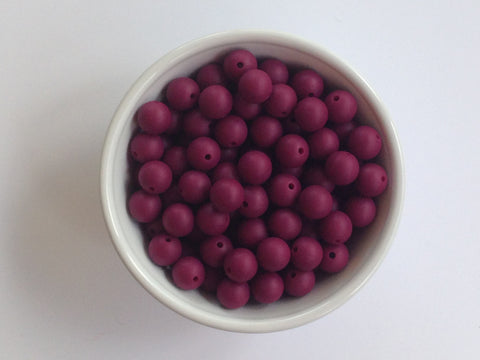 12mm Wine Silicone Beads